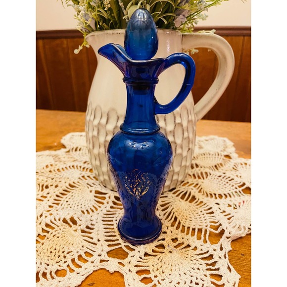 Avon Cobalt Blue Decanter Bottle with Stopper - Picture 1 of 10